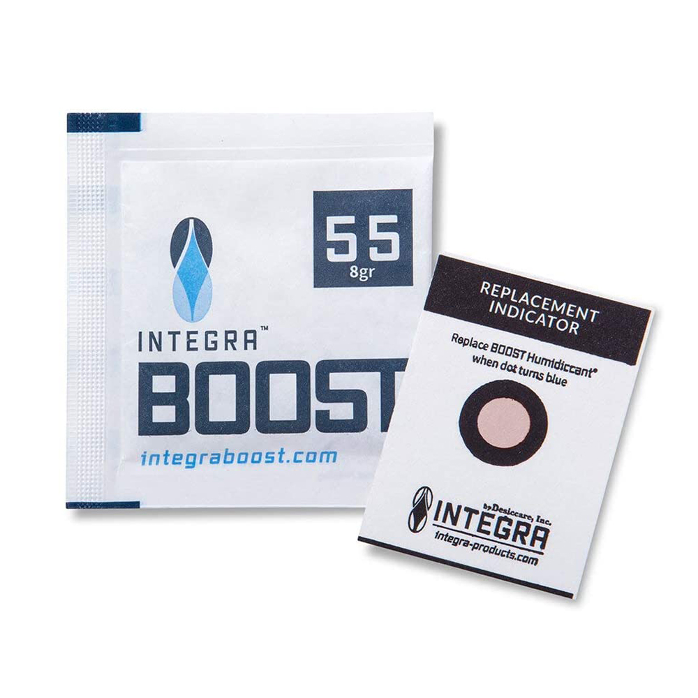 Desiccare Integra BOOST® 55% RH 2-way humidity control packs with humidity indicator cards (HIC)